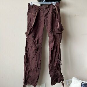 Low waisted cargos w/ ribbons